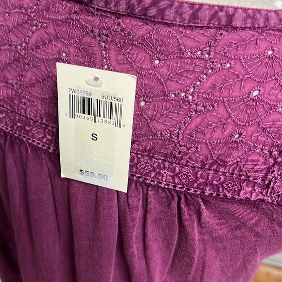 Lucky Brand Purple Embroidered Bib Tee - Picture 7 of 10